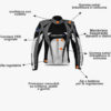 Giacca Giubbino Moto Super Italin Flag Aspidex White 4
